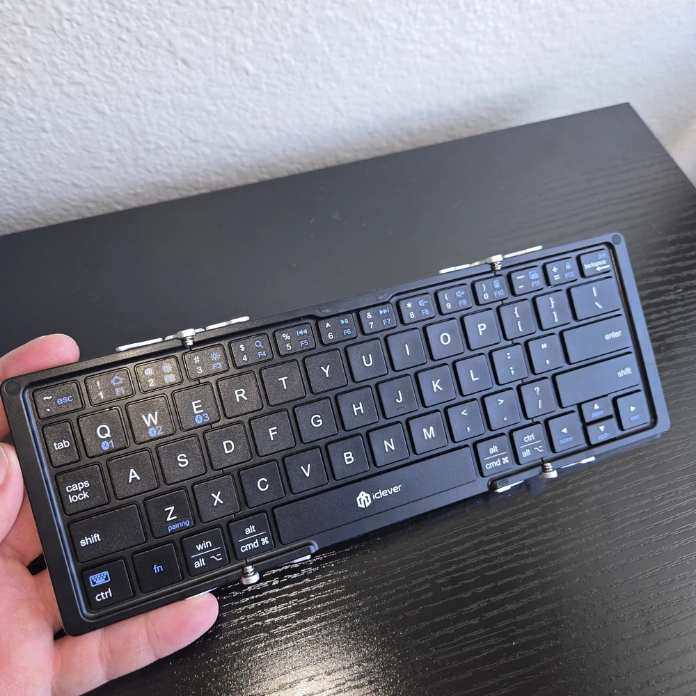 Foldable Bluetooth Keyboard, Ultra-Slim Metal Keyboard Iclever Keyboard IC-BK03